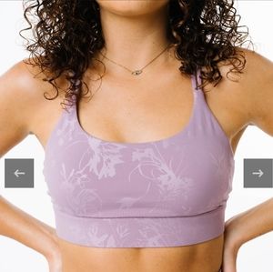 Light Lilac Floral Double Strap Bra Large